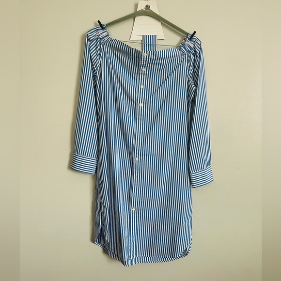 Polo Ralph Lauren Dresses & Skirts - Polo Off Shoulder Blue & White Dress
